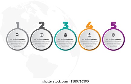 Simple Infographic label design template with icons and 5 options or steps. Can be used for process diagram, presentations, workflow layout, banner, flow chart, info graph.