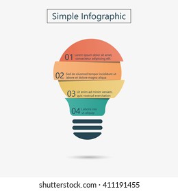 Simple Infographic. Light bulb infographic template. Lightbulb infographic modern vector illustration