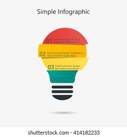 Simple Infographic. Light bulb infographic template. Lightbulb infographic modern vector illustration