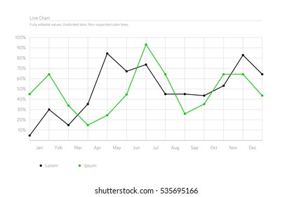 Simple Infographic Line Chart - Black, Green