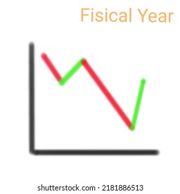 Simple Infographic Line Chart A Blue, Red Line,stock Market, Investing, Financial Crisis, Falling Revenue Level, Business Report Concept.