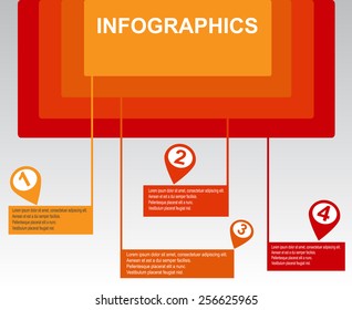 Simple infographic orange and red
