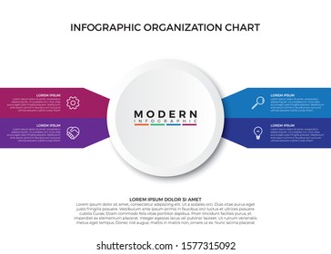 Simple Infographic organization chart for presentation template. Can be used for banner, brochure and more.
