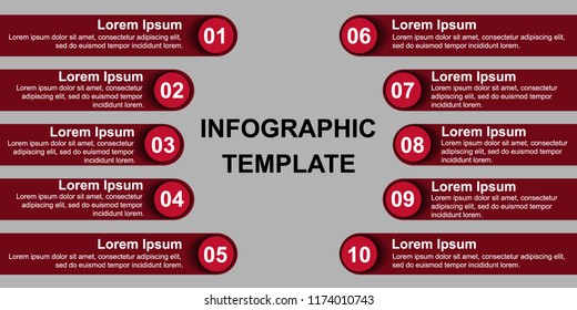 A Simple Infographic Template for Business in Red Color