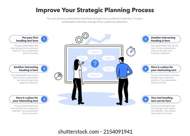 Simple infographic template for strategic planning process. Easy to use for your website or presentation.