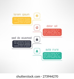 Simple infographic template suitable for business presentations and reports. Four steps process. Vector illustration.