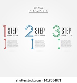 Simple infographic thin line design with 3 options or steps. Infographics for business concept. Can be used for presentations banner, workflow layout, process diagram, flow chart, info graph.- Vector