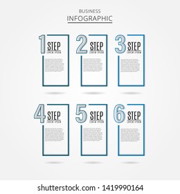 Simple infographic thin line design with 6 options or steps. Infographics for business concept. Can be used for presentations banner, workflow layout, process diagram, flow chart, info graph.- Vector
