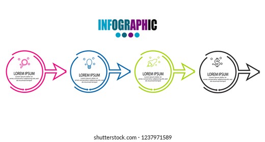 simple infographic timeline with circle and arrow design