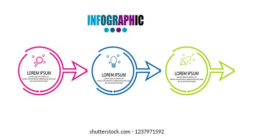 simple infographic timeline with circle and arrow design