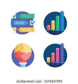 Simple infographics icons set. Universal infographics icon to use for web and mobile UI, set of basic infographics elements