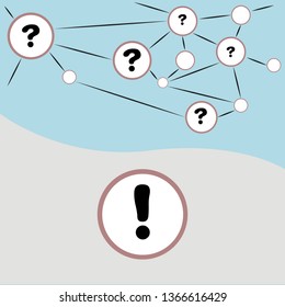 simple infographics question and exclamation marks