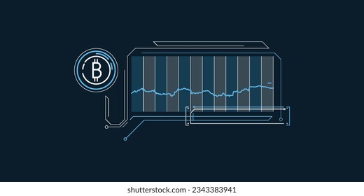 Infografía simple de tipo de cambio estable de bitcoin.