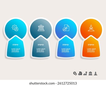 simple infographics timeline business workflow report background with business icon 4 steps for presentation vector illustration