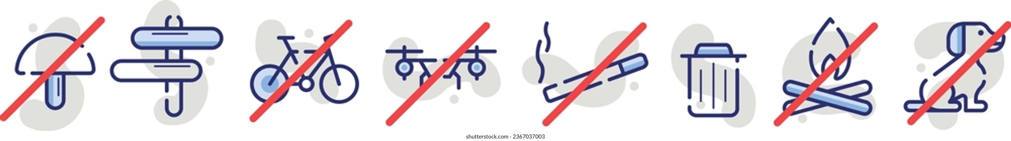 simple information icons in nice gray pretty colors. made in vector graphics

these are signs prohibiting the destruction of nature and caring for the environment