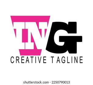 Simple ING text logo vector, company name design, creator content or others.