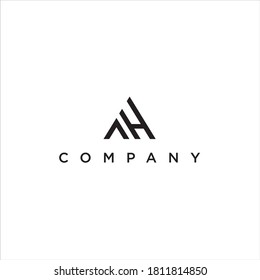 simple initial AH letter logo design vector
