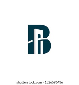 simple initial B for bridge which forms bridge logo