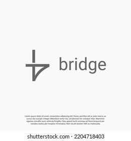 simple initial b for bridge which forms bridge logo vector