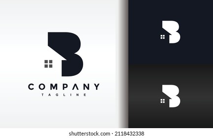 simple initial B home logo