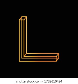 simple initial biased based vector logo design of letter L with black background