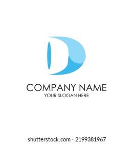 simple initial blue fresh water logo premium