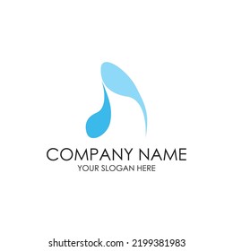 simple initial blue fresh water logo premium