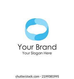 simple initial blue fresh water logo premium
