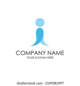 simple initial blue fresh water logo premium