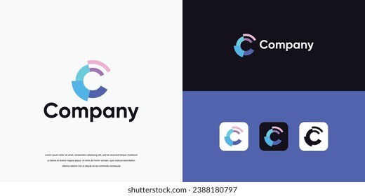 Simple initial C monogram logo vector