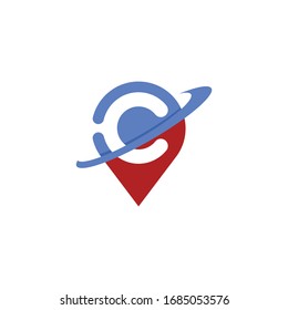 Simple initial C pin location logo vector icon design