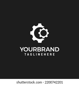 Simple Initial CO gear logo design template vector