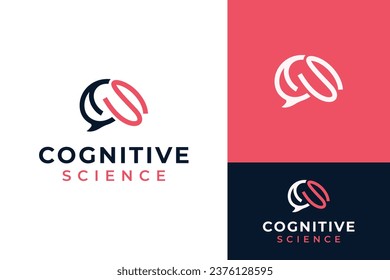 Simple CS inicial CS SC en la plantilla de diseño de marca de logotipo de ciencia de la mente cognitiva del cerebro