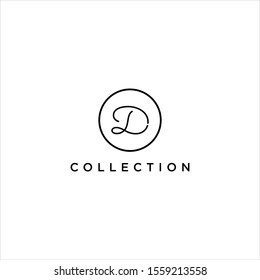 simple initial d letter logo vector