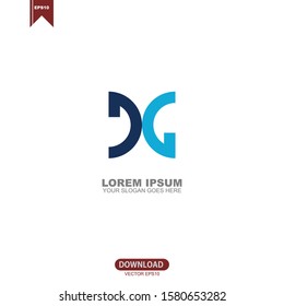 Simple initial DG logo vector design