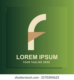 Simple Initial F Letter Logo on Gradient Background. Can be used for Business and Brand Logos. Vector Logo Design Template Elements