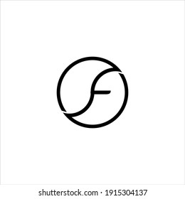 Logotipo F inicial moderno.con vector de concepto dinámico de círculo