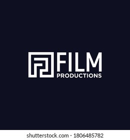 Simple Initial F & P, Monogram FP PF with modern square line logo design