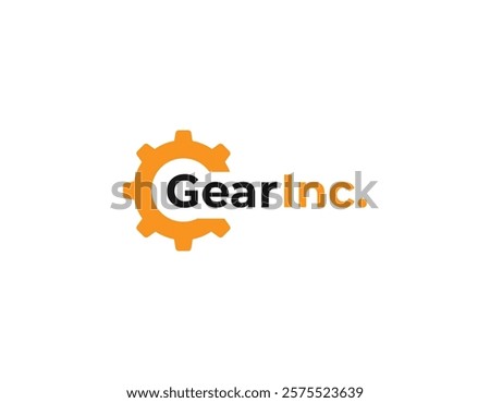 Simple Initial Gear Business Logo Design Template