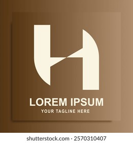 Simple Initial H Letter Logo on Gradient Background. Can be used for Business and Brand Logos. Vector Logo Design Template Elements