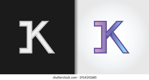 simple initial k logo set idea template vector