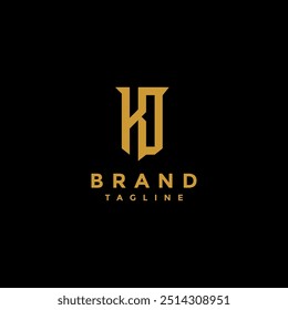 Simple Initial KD Letter Shield Form logo design. Simple Shield From Initial K and D Letter Logo Letter.