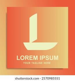 Simple Initial L Letter Logo on Gradient Background. Can be used for Business and Brand Logos. Vector Logo Design Template Elements