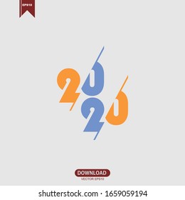 Einfache Anfangsbuchstabe 2020 Logo Symbol Symbol Vektorillustration Design