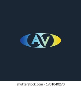 Simple initial letter AV concept logo vector design