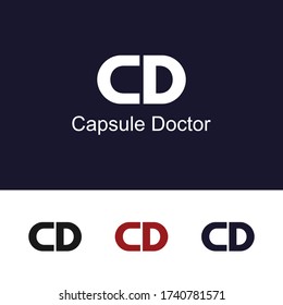 Simple initial letter CD logo concept vector design