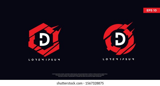 simple initial letter d gaming logo. modern icon, template design