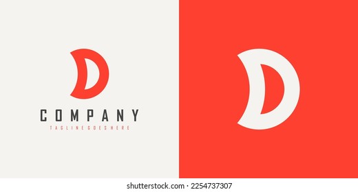 Simple Initial Letter D Logo isolated on Double Background. Usable for Business and Branding Logos. Flat Vector Logo Design Template Element.