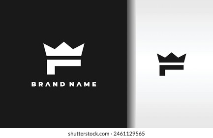 simple initial letter F crown logo