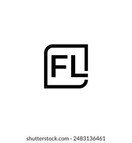 Simple initial letter FL logo concept design template. Vector illustration